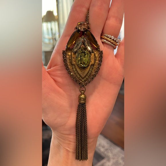 SORRELLI ANTIQUE BRASS STATEMENT NECKLACE - Picture 10 of 16